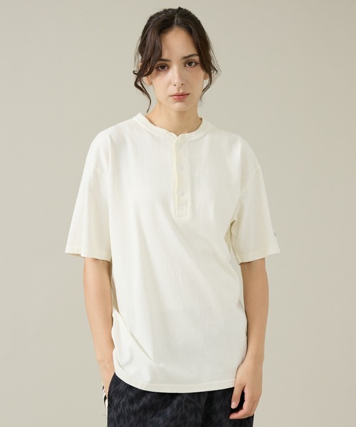 JEMORGAN（ジェーイーモーガン）の「【JEMORGAN /ジェーイーモーガン 】ピグメント半袖ヘンリーネックTシャツ/ユニセックス/JQ023-22S（Tシャツ/カットソー・メンズ・ブラック/サックスブルー/オフホワイト/イエロー/パープル/グリーン・M/L/XL）」の2枚目の写真