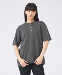 【JEMORGAN /ジェーイーモーガン 】ピグメント半袖ヘンリーネックTシャツ/ユニセックス/JQ023-22S