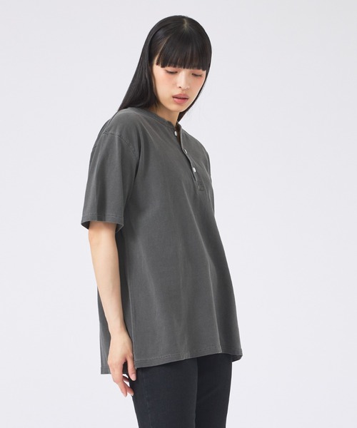 JEMORGAN（ジェーイーモーガン）の「【JEMORGAN /ジェーイーモーガン 】ピグメント半袖ヘンリーネックTシャツ/ユニセックス/JQ023-22S（Tシャツ/カットソー・メンズ・ブラック/サックスブルー/オフホワイト/イエロー/パープル/グリーン・M/L/XL）」の22枚目の写真