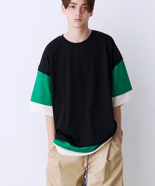 SeeSew（シーソー）の「【UNISEX】THREE LAYER TEE/スリーレイヤードTシャツ（Tシャツ/カットソー・メンズ・グレー/ブルー/ブラック・M/L）」の5枚目の写真