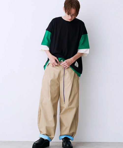 SeeSew（シーソー）の「【UNISEX】THREE LAYER TEE/スリーレイヤードTシャツ（Tシャツ/カットソー・メンズ・グレー/ブルー/ブラック・M/L）」の4枚目の写真