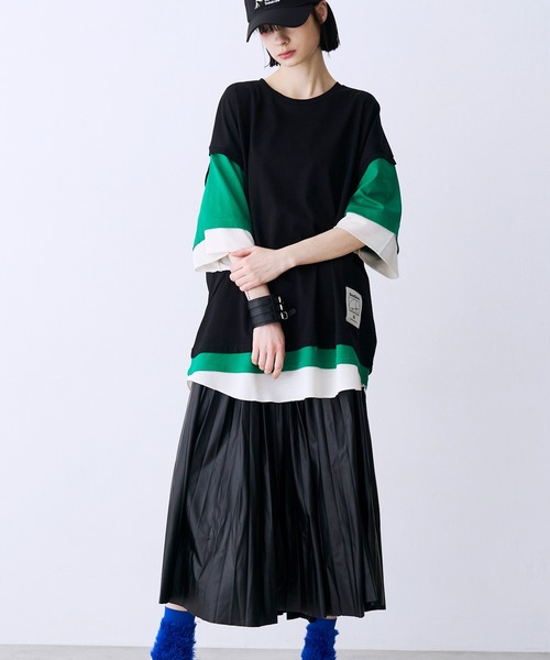 SeeSew（シーソー）の「【UNISEX】THREE LAYER TEE/スリーレイヤードTシャツ（Tシャツ/カットソー・メンズ・グレー/ブルー/ブラック・M/L）」の11枚目の写真