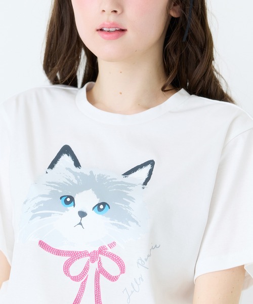 Jolly Poupee(ジョリープッペ)の「ネコプリント半袖Tシャツ(Tシャツ/カットソー・レディース・ブラック/オフホワイト/ピンク・42/46/38)」の14枚目の写真