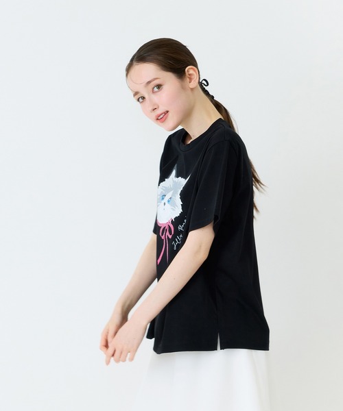 Jolly Poupee(ジョリープッペ)の「ネコプリント半袖Tシャツ(Tシャツ/カットソー・レディース・ブラック/オフホワイト/ピンク・42/46/38)」の21枚目の写真