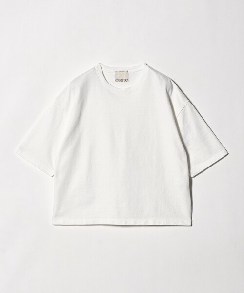 conte(コンテ)の「<conte>ビッグ クルーネックTシャツ(Tシャツ/カットソー・レディース・ベージュ/ダークブラウン/ホワイト・FREE)」の2枚目の写真