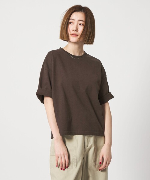 conte(コンテ)の「<conte>ビッグ クルーネックTシャツ(Tシャツ/カットソー・レディース・ベージュ/ダークブラウン/ホワイト・FREE)」の12枚目の写真