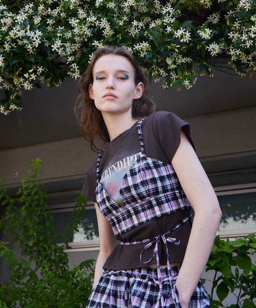 Checkered Short Bice/チェックショートビスチェ（チュニック