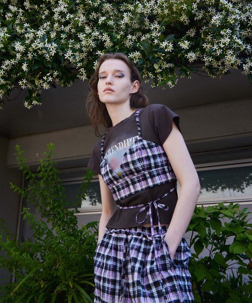 MAISON SPECIAL(メゾンスペシャル)の「Checkered Short Bice/チェックショートビスチェ(チュニック・レディース・ブルー/パープル/グリーン・FREE)」の8枚目の写真