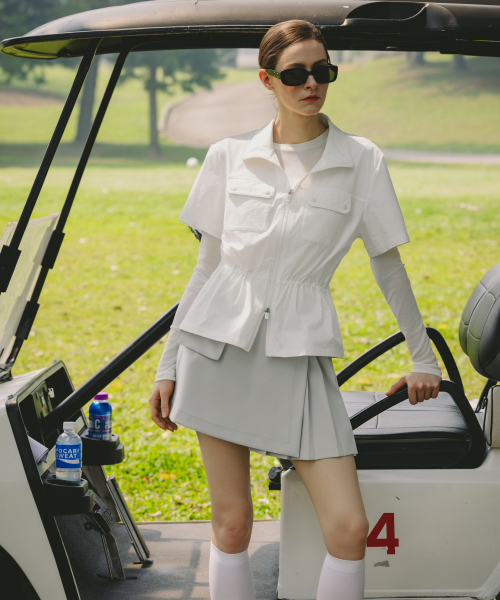 OBER GOLF(オーベルゴルフ)の「エアリー2ウェイパフォーマンスジャケット(ホワイト)(ナイロンジャケット・レディース・ホワイト・SMALL/MEDIUM)」の6枚目の写真