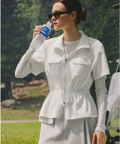 OBER GOLF(オーベルゴルフ)の「エアリー2ウェイパフォーマンスジャケット(ホワイト)(ナイロンジャケット・レディース・ホワイト・SMALL/MEDIUM)」の8枚目の写真