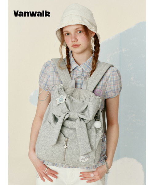 VANWALK（バンウォーク）の「Hood Backpack [Gray]（バックパック/リュック・レディース・ライトグレー・FREE）」の5枚目の写真