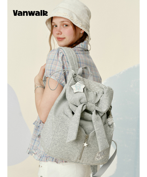 VANWALK（バンウォーク）の「Hood Backpack [Gray]（バックパック/リュック・レディース・ライトグレー・FREE）」の6枚目の写真