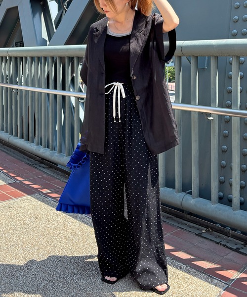 ISOOK（アイスー）の「【ISOOK / アイスー】シアーハーフスリーブジャケット / 半袖 テーラードジャケット オーバーサイズ ビッグシルエット ルーズ丈 シアートップス シースルー 羽織り ZOZOTOWN限定（テーラードジャケット・レディース・ブラウン/アイボリー/ブラック・FREE）」の15枚目の写真