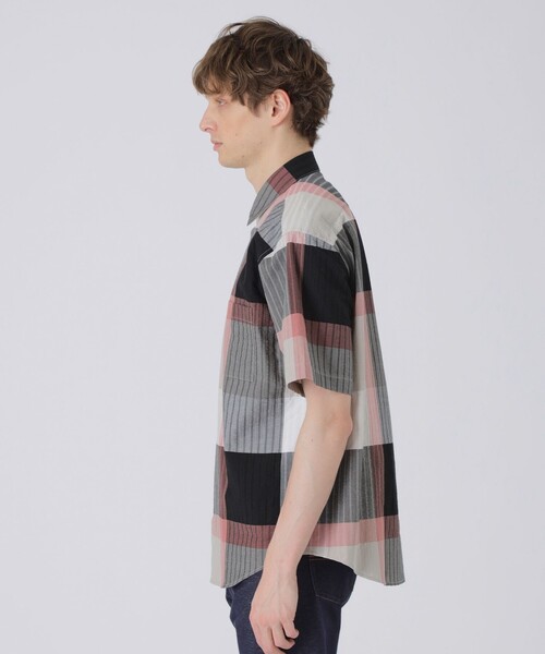 BLACK LABEL CRESTBRIDGE(ブラックレーベル・クレストブリッジ)の「パナマサッカーチェックハーフスリーブシャツ(シャツ/ブラウス・メンズ・オフホワイト/ネイビー/ベージュ系その他2・XL/L/M/S)」の10枚目の写真