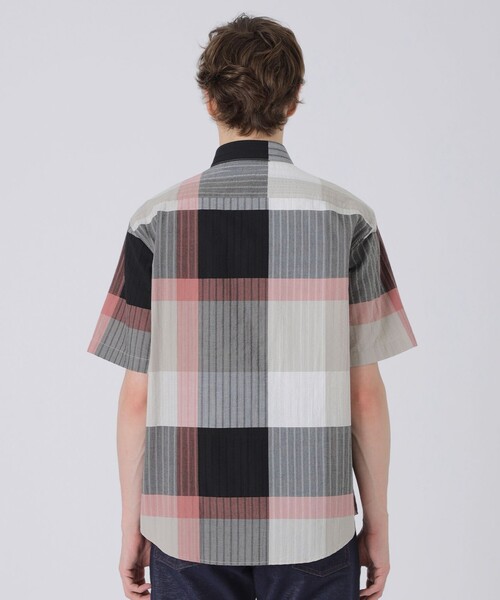 BLACK LABEL CRESTBRIDGE(ブラックレーベル・クレストブリッジ)の「パナマサッカーチェックハーフスリーブシャツ(シャツ/ブラウス・メンズ・オフホワイト/ネイビー/ベージュ系その他2・XL/L/M/S)」の11枚目の写真