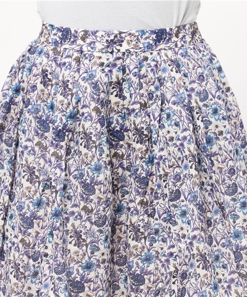 earth music&ecology（アースミュージックアンドエコロジー）の「【2016Summer】【Liberty Print】ミモレ丈ギャザースカート（スカート・レディース・ブルー/オレンジ・FREE）」の6枚目の写真