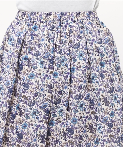 earth music&ecology（アースミュージックアンドエコロジー）の「【2016Summer】【Liberty Print】ミモレ丈ギャザースカート（スカート・レディース・ブルー/オレンジ・FREE）」の7枚目の写真