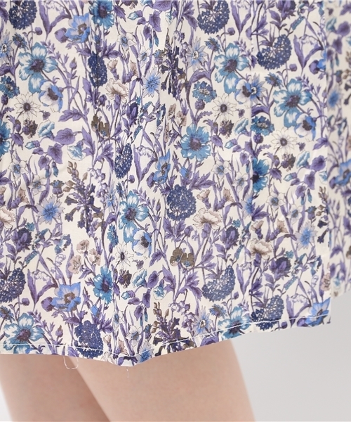 earth music&ecology（アースミュージックアンドエコロジー）の「【2016Summer】【Liberty Print】ミモレ丈ギャザースカート（スカート・レディース・ブルー/オレンジ・FREE）」の8枚目の写真