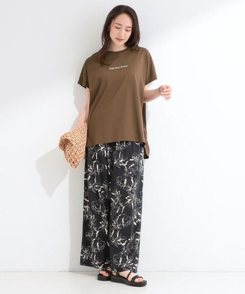 SHOO・LA・RUE(シューラルー)の「【ひんやり/UV/洗濯機可】柄アソート ひやとろイージーワイドパンツ(その他パンツ・レディース・ブラック/ブラック系6/ネイビー系/チャコール・02/01/03/04)」の14枚目の写真