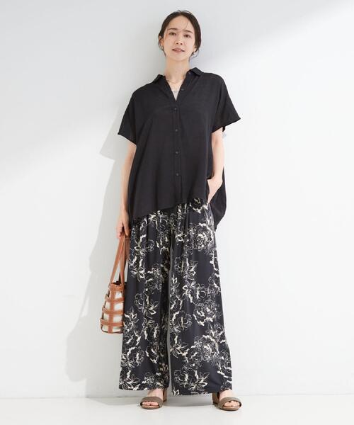 SHOO・LA・RUE(シューラルー)の「【ひんやり/UV/洗濯機可】柄アソート ひやとろイージーワイドパンツ(その他パンツ・レディース・ブラック/ブラック系6/ネイビー系/チャコール・02/01/03/04)」の15枚目の写真
