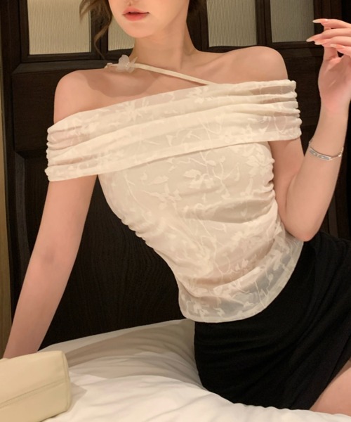 Mejoul(メジュール)の「【2026春夏新作】バタフライストラップ オフショルシアートップス(Tシャツ/カットソー・レディース・ホワイト・F)」の7枚目の写真