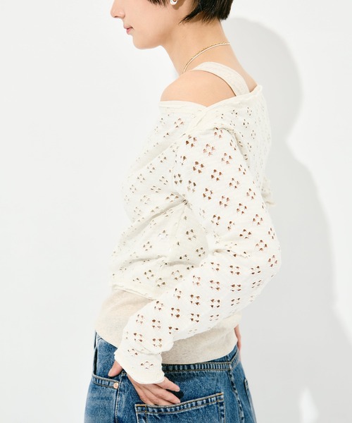 RhodolirioN（ロドリリオン）の「[RhodolirioN/ロドリリオン]Two-Ways Spencer Basque Shirt - Cutwork（Tシャツ/カットソー・レディース・ブラック/ホワイト・FREE）」の8枚目の写真