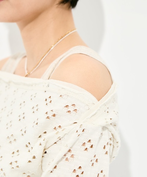 RhodolirioN（ロドリリオン）の「[RhodolirioN/ロドリリオン]Two-Ways Spencer Basque Shirt - Cutwork（Tシャツ/カットソー・レディース・ブラック/ホワイト・FREE）」の9枚目の写真