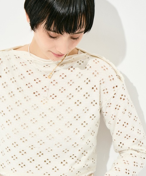 RhodolirioN（ロドリリオン）の「[RhodolirioN/ロドリリオン]Two-Ways Spencer Basque Shirt - Cutwork（Tシャツ/カットソー・レディース・ブラック/ホワイト・FREE）」の6枚目の写真