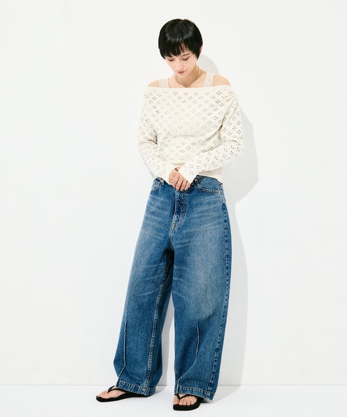 RhodolirioN（ロドリリオン）の「[RhodolirioN/ロドリリオン]Two-Ways Spencer Basque Shirt - Cutwork（Tシャツ/カットソー・レディース・ブラック/ホワイト・FREE）」の3枚目の写真