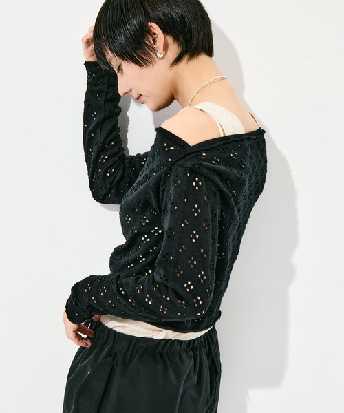 RhodolirioN（ロドリリオン）の「[RhodolirioN/ロドリリオン]Two-Ways Spencer Basque Shirt - Cutwork（Tシャツ/カットソー・レディース・ブラック/ホワイト・FREE）」の13枚目の写真