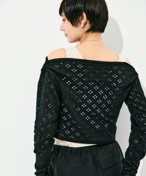 RhodolirioN（ロドリリオン）の「[RhodolirioN/ロドリリオン]Two-Ways Spencer Basque Shirt - Cutwork（Tシャツ/カットソー・レディース・ブラック/ホワイト・FREE）」の14枚目の写真