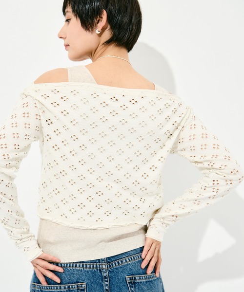 RhodolirioN（ロドリリオン）の「[RhodolirioN/ロドリリオン]Two-Ways Spencer Basque Shirt - Cutwork（Tシャツ/カットソー・レディース・ブラック/ホワイト・FREE）」の11枚目の写真