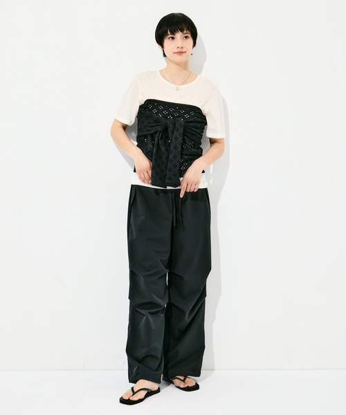 RhodolirioN（ロドリリオン）の「[RhodolirioN/ロドリリオン]Two-Ways Spencer Basque Shirt - Cutwork（Tシャツ/カットソー・レディース・ブラック/ホワイト・FREE）」の20枚目の写真