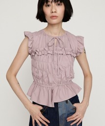 SLY | ASYMMETRY SHIRRING TOPS アシンメトリーシャーリングトップス 夏服 秋服(シャツ/ブラウス)
