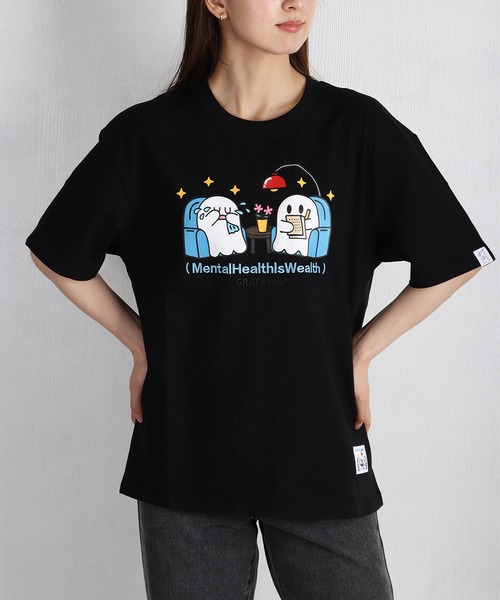 GRAF&WU グラフアンドウー おばけ キャラクタープリント 半袖Tシャツ