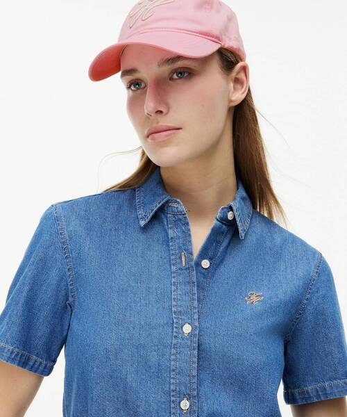 TOMMY HILFIGER(トミーヒルフィガー)の「TH刺繍入りベースボールキャップ(キャップ・レディース・ピンク/イエロー・FREE)」の1枚目の写真