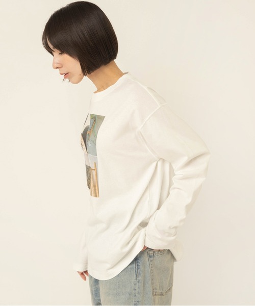 RNA-N(アールエヌエーエヌ)の「M2732 gallery photo print T(Tシャツ/カットソー・レディース・チャコール/オフホワイト/ブラウン・FREE)」の5枚目の写真