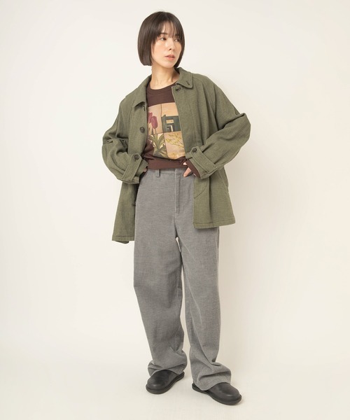 RNA-N(アールエヌエーエヌ)の「M2732 gallery photo print T(Tシャツ/カットソー・レディース・チャコール/オフホワイト/ブラウン・FREE)」の12枚目の写真