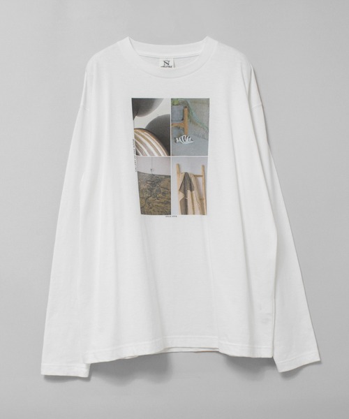 RNA-N(アールエヌエーエヌ)の「M2732 gallery photo print T(Tシャツ/カットソー・レディース・チャコール/オフホワイト/ブラウン・FREE)」の14枚目の写真