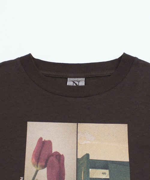 RNA-N(アールエヌエーエヌ)の「M2732 gallery photo print T(Tシャツ/カットソー・レディース・チャコール/オフホワイト/ブラウン・FREE)」の17枚目の写真