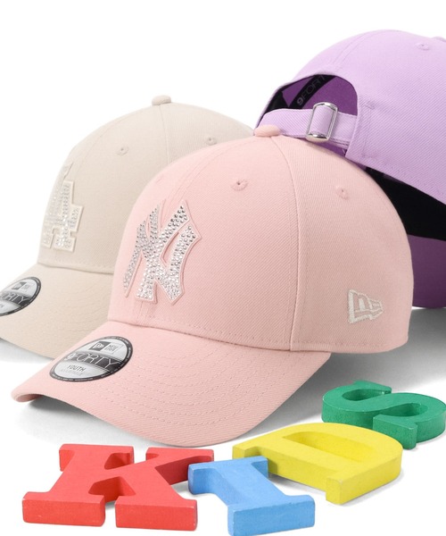 NEW ERA(ニューエラ)の「ニューエラキッズキャップ Youth9FORTY ラインストーンMLB ONSPOTZ別注(キャップ・キッズ・パープル/ストーン/ピンク/ブルー・52-56cm)」の4枚目の写真