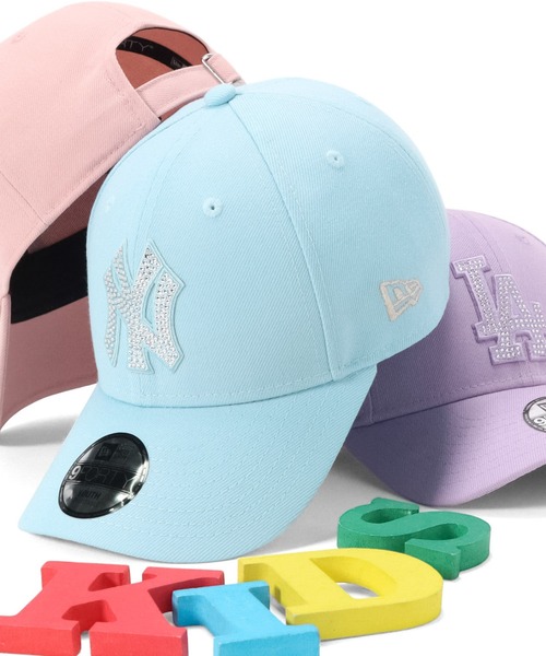NEW ERA(ニューエラ)の「ニューエラキッズキャップ Youth9FORTY ラインストーンMLB ONSPOTZ別注(キャップ・キッズ・パープル/ストーン/ピンク/ブルー・52-56cm)」の2枚目の写真