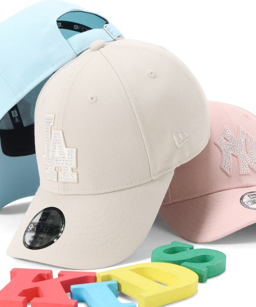 NEW ERA(ニューエラ)の「ニューエラキッズキャップ Youth9FORTY ラインストーンMLB ONSPOTZ別注(キャップ・キッズ・パープル/ストーン/ピンク/ブルー・52-56cm)」の1枚目の写真