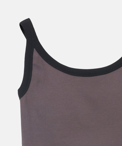 LE CIEL BLEU(ルシェルブルー)の「コントラストトリムリブタンク / Contrast Trim Rib Tank(Tシャツ/カットソー・レディース・ブルー/オフホワイト/ブラウン・36)」の6枚目の写真