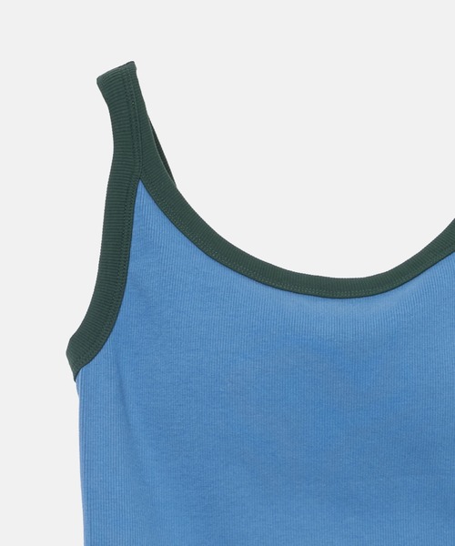 LE CIEL BLEU(ルシェルブルー)の「コントラストトリムリブタンク / Contrast Trim Rib Tank(Tシャツ/カットソー・レディース・ブルー/オフホワイト/ブラウン・36)」の15枚目の写真