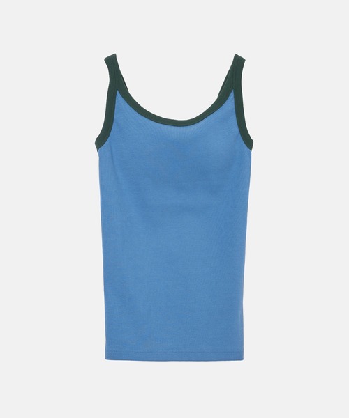 LE CIEL BLEU(ルシェルブルー)の「コントラストトリムリブタンク / Contrast Trim Rib Tank(Tシャツ/カットソー・レディース・ブルー/オフホワイト/ブラウン・36)」の14枚目の写真