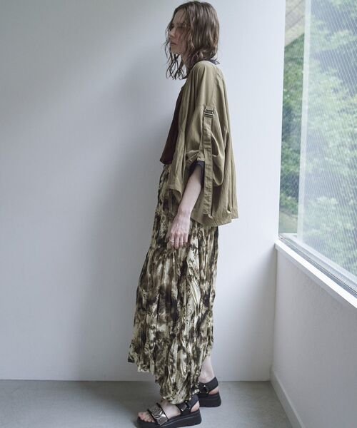 Editt by YECCA VECCA(エディットバイイェッカヴェッカ)の「【適ON】COOL5分袖MA-1【セットアップ対応】(ブルゾン・レディース・ブラック/チャコールグレー/カーキ・FREE)」の10枚目の写真