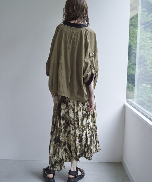 Editt by YECCA VECCA(エディットバイイェッカヴェッカ)の「【適ON】COOL5分袖MA-1【セットアップ対応】(ブルゾン・レディース・ブラック/チャコールグレー/カーキ・FREE)」の12枚目の写真