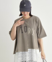 Right-on | 切替プリントTシャツ(Tシャツ/カットソー)