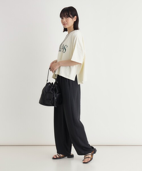 Right-on(ライトオン)の「切替プリントTシャツ(Tシャツ/カットソー・レディース・カーキ/チャコールグレー/アイボリー・05/04)」の8枚目の写真